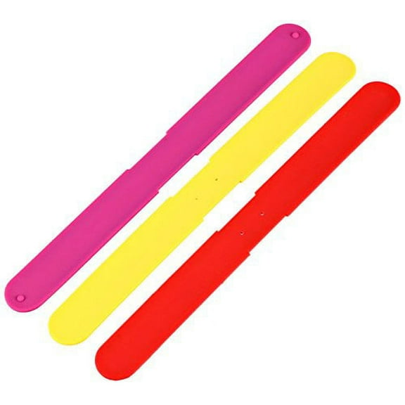 TKO ORLOGI TK611X3 Rubber Slap Watch Bracelets Red Fuschia Yellow