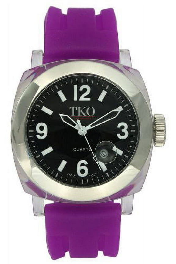 ORLOGI Women's TK508-BPR Milano Plastic Case and Purple Rubber Strap Watch