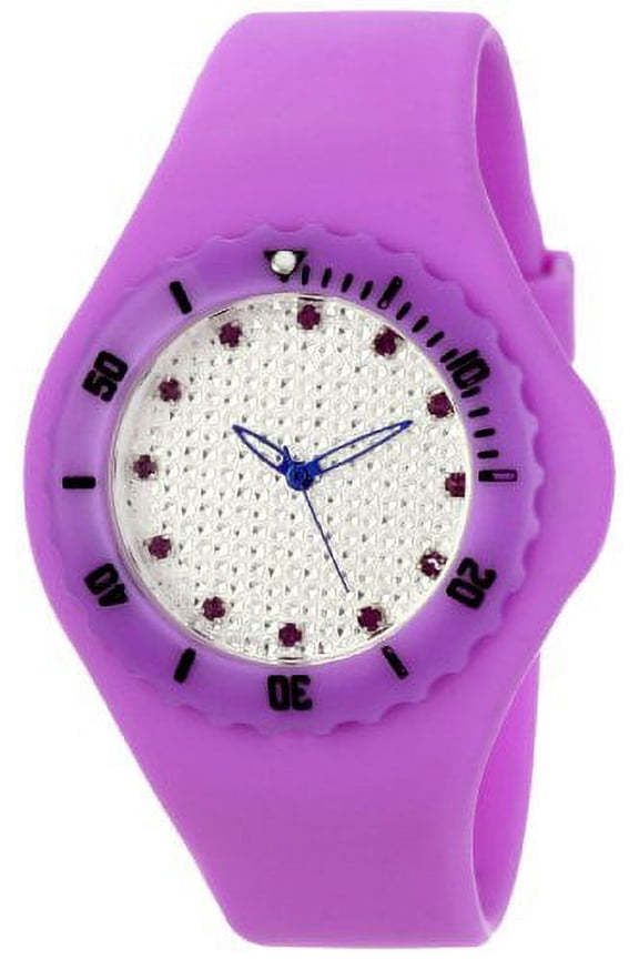 ORLOGI Women's TK596PR Beach Pave Lightweight Purple Rubber Watch