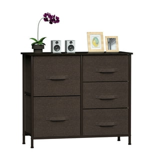 Dextrus Wide 5 Drawer Storage Organizer Wooden Top Shelf for