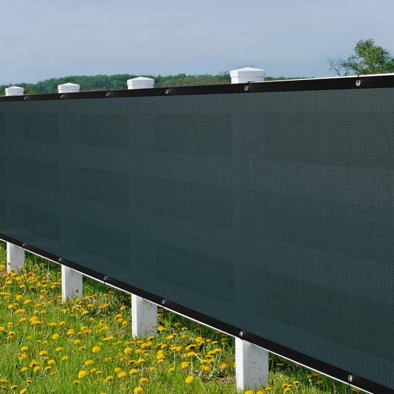 TKOOFN 5'x 50' Green Privacy Fence Screen Windscreen Fence Mesh Fabric Shade Netting Cover Outdoor Patio Garden Net Free Zip Ties