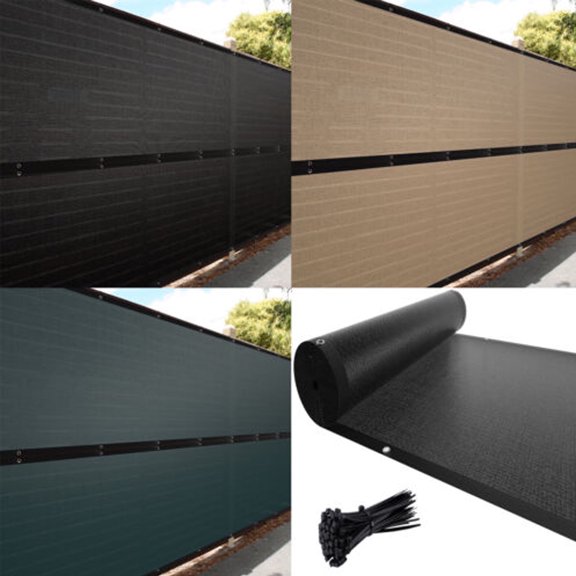 TKOOFN 5' x 50' Green Privacy Fence Screen with Mesh Fabric Windscreen Shade Cover Garden Net