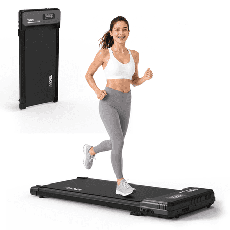 TKW 3-in-1 Walking Pad Treadmill for Home Office, Portable Under Desk Treadmill with 300 lbs Capacity, Compact Walking Machine, Black