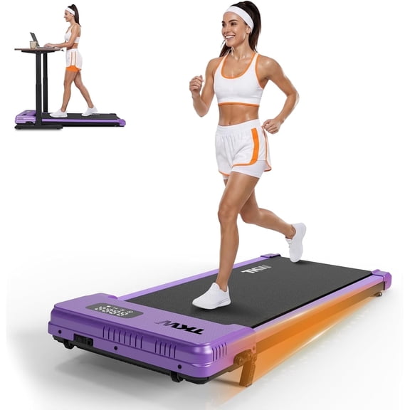 TKW Under Desk Walking Pad Treadmill, Portable Compact walkingpad treadmill for Apartment & Small Space Home Fitness, 200 lbs Capacity walk pad Walking Pad, Purple