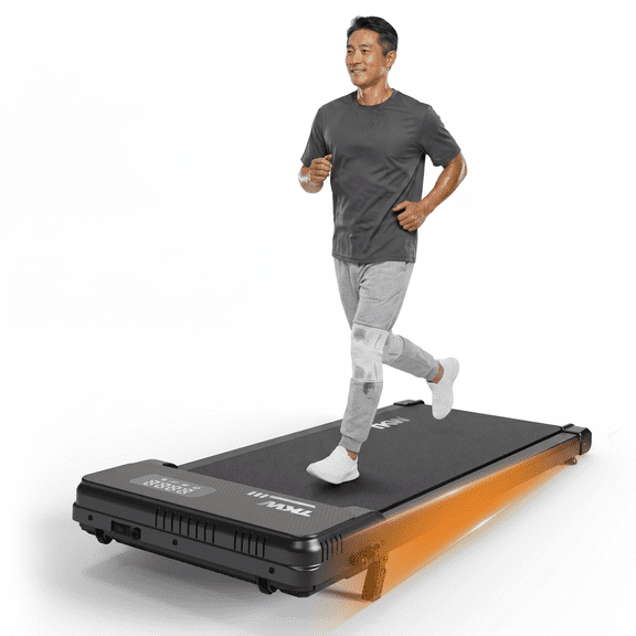 TKW Treadmill with Handle Remote Control, Under Desk Treadmill Easy Storage Home Gym Fitness Equipment Workout Gear with LED Display for Walking