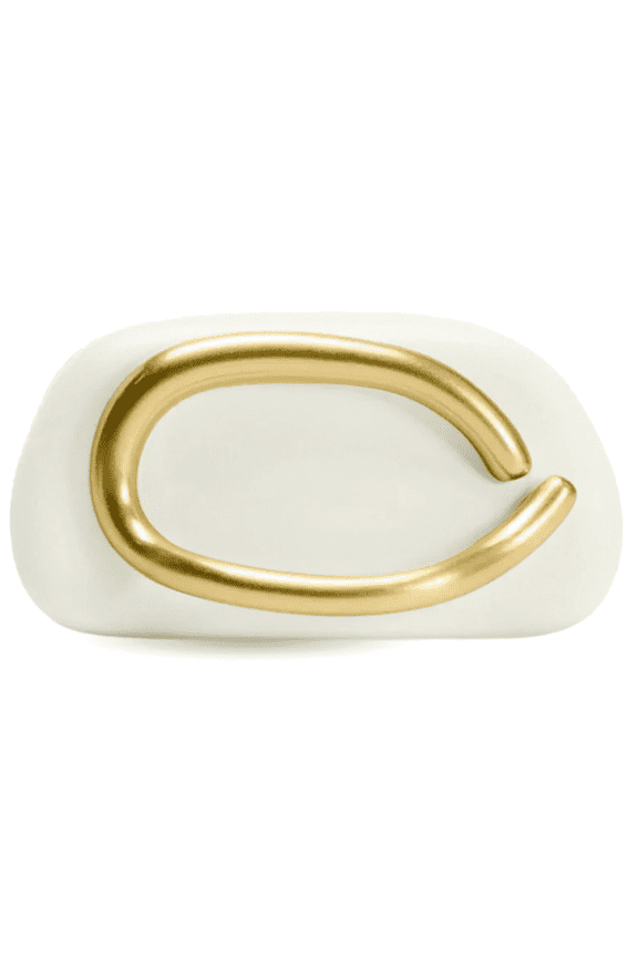 Women's Metal Handle Clutch Purse PU Leather Evening Handbag Trendy Shoulder Crossbody Bag with Decorative Gold Hardware