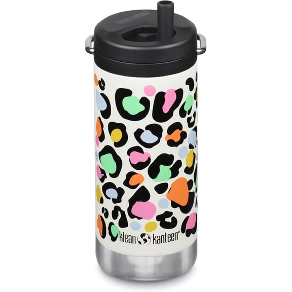 TKWide Insulated Coffee Tumbler with Caf Cap - Stainless Steel Coffee Tumbler - Leopard Print