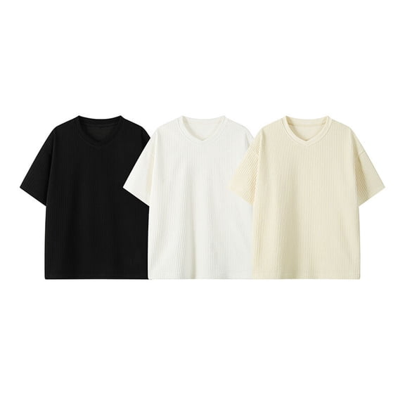 TKYCMSUAKI Big and Tall Shirts for Men V Neck Short Sleeve Solid T-Shirts Trendy Lightweight Pullover Top Summer Casual Athletic Tee