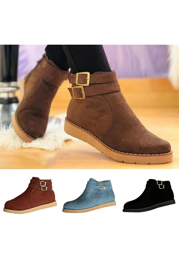 Boots for Women,Womens Fall Ankle Boots Ankle Heels Low Stacked Slip On Dress Fashion Slip On Short Booties Shoes