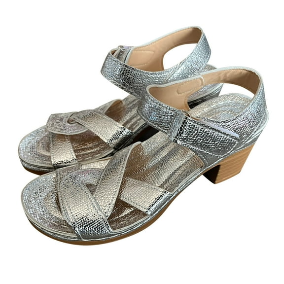 TKYCMSUAKI Chunky Heels for Women Strappy Sandals Open Toe Block Heeled Sandals with Ankle Strap Summer Dress Shoes