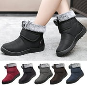 TKYCMSUAKI Fall Boots,Snow Boots for Women Winter Boot with Comfortable Warm Fur Lined Ankle Booties Outdoor Slip On Waterproof Short Boots