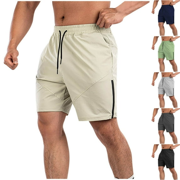 TKYCMSUAKI Mens Big and Tall Shorts Lightweight Quick Dry Breathable Solid Color Workout Short Comfy Elastic Waisted Drawstring Athletic Shorts with Pockets