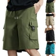 thumbnail image 1 of TKYCMSUAKI Mens Big and Tall Cargo Shorts Lightweight Elastic Waist Drawstring Solid Color Short Pants Summer Hiking Casual Shorts with Pockets, 1 of 7