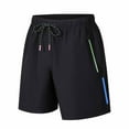 thumbnail image 1 of TKYCMSUAKI Mens Shorts, Solid Elastic Waist Drawstring Sports Shorts Lightweight Quick-Dry Fitness Shorts 5 Inch Breathable Athletic Shorts with Zipper Pockets, 1 of 5