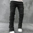 thumbnail image 1 of TKYCMSUAKI Mens Stretchy Jeans Ripped Stacked Denim Pants,Men's Streetwear Jeans Y2K Hip Hop Jeans Casual High Waisted Slimming Leg Distressed Harajuku Denim Pants, 1 of 7