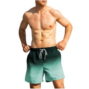 TKYCMSUAKI Mens Swimsuit Trunks 7" Quick-Dry Swim Shorts with Mesh Liner and Pockets Fashion Gradient Print Drawstring Swimming Trunks Bathing Suits
