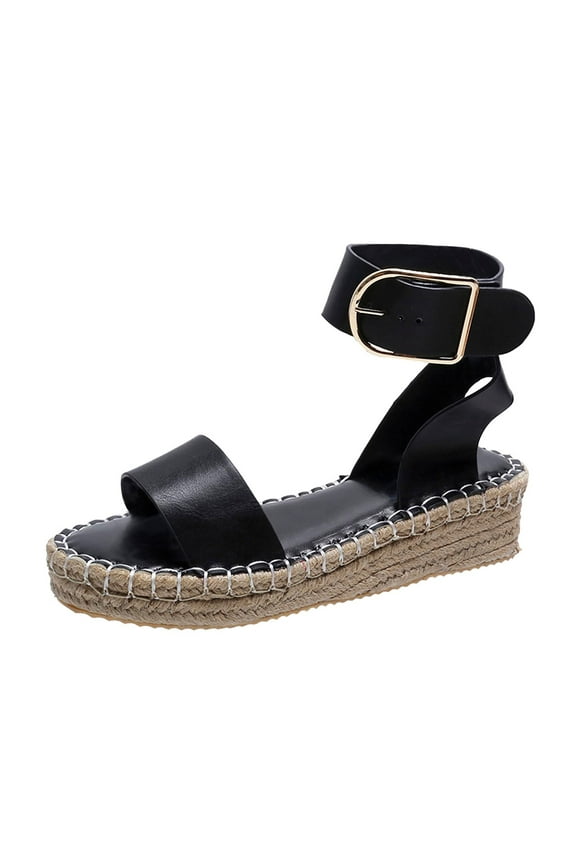 Platform Sandals for Women Espadrille Sandals Wedge Sandals for Women Cute Beach Straw Sandals Comfortable Brown Sandals Vacation for Women