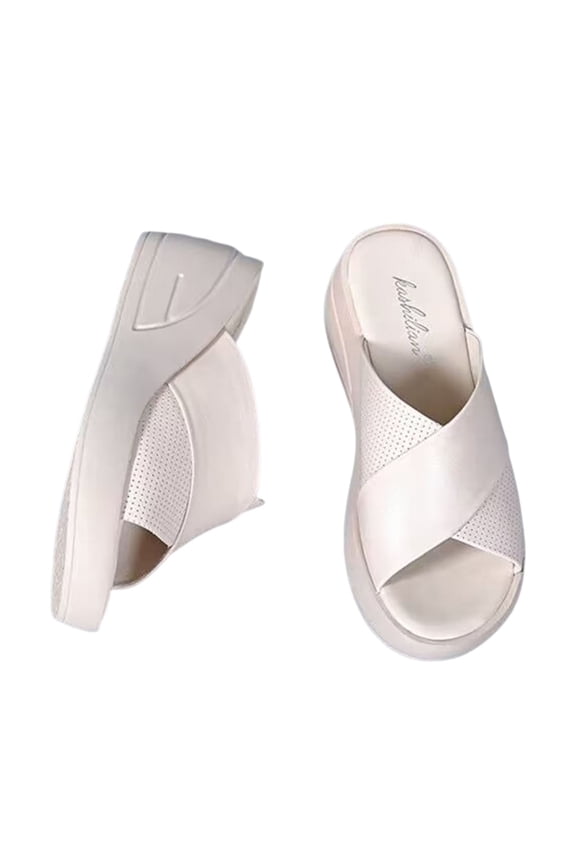 Platform Sandals for Women Memory Foam Padded Platform Wedges Sandals Slip On Platform Chunky Slides Summer Casual Flatform Platform Wedge Slides for Women