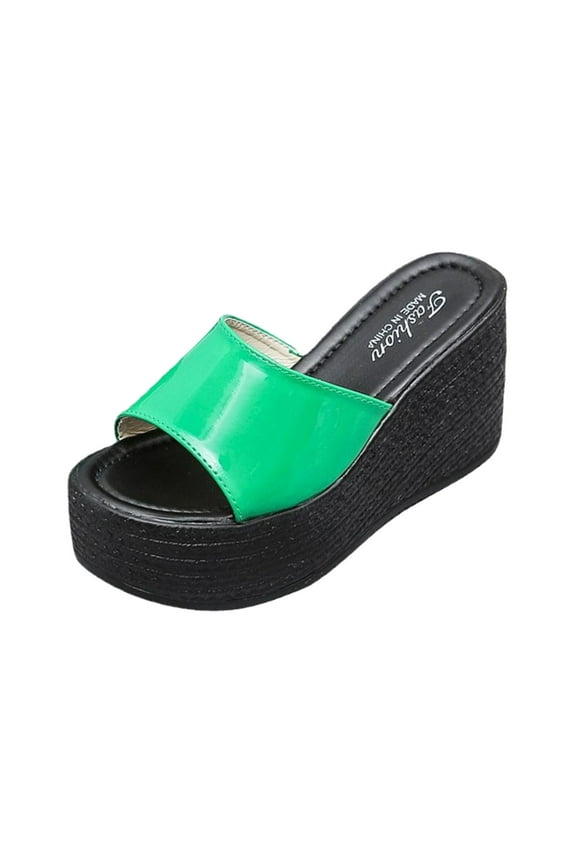 Platform Sandals for Women - Soft Memory Foam Padded Platform Wedges Sandals - Slip On Platform Slides - Comfy Open Toe Mules Summer Casual Flatform Platform Wedge Slides for Women