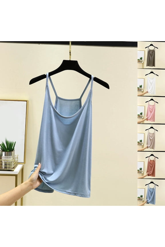 Plus Size Camisoles for Women Trendy Spaghetti Straps Tank Tops Comfy Sleeveless Crewneck Shirts Oversized Loose Fit Basic Tee