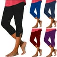 thumbnail image 1 of TKYCMSUAKI Plus Size Capri Pants for Women Stretch Slim Fit Solid Leggings Comfy Butter Soft Yoga Pant Casual Cropped Trousers for Athletic, 1 of 7