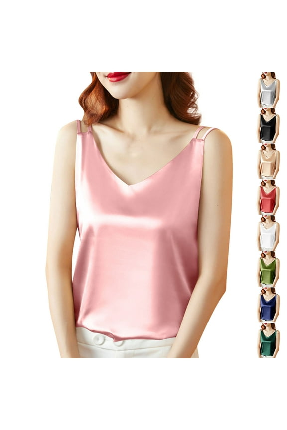 Plus Size Tank Tops for Women Spaghetti Straps Solid Color Camisoles Lightweight V Neck Sleeveless Shirts Loose Fit Tunic Tee