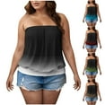 thumbnail image 1 of TKYCMSUAKI Plus Size Tube Tank Tops for Women Gradient Color Strapless Sleeveless Shirts Loose Fit Tunic Top Oversized Soft Comfy Tee, 1 of 7