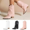 thumbnail image 1 of TKYCMSUAKI Rain Boots Women,Cowboy Boots for Women - Cowgirl Western Mid Calf Boots, Pointed Toe Retro Chunky Heel Slip On Fashion Classic Short Boots Pull On for Ladies Summer Fall, 1 of 10