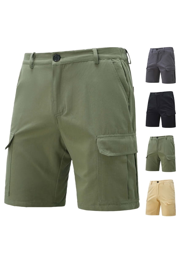 Summer Shorts for Men Big and Tall Comfy Lightweight Casual Workout Short Trendy Solid Color Cargo Shorts with Multi Pockets