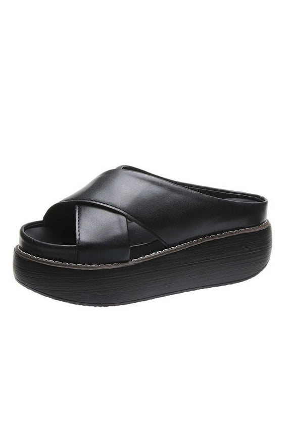 Platform Slide Sandal for Womens Slip On Platform Sandals Comfortable Open Toe Flatform Chunky Sandals