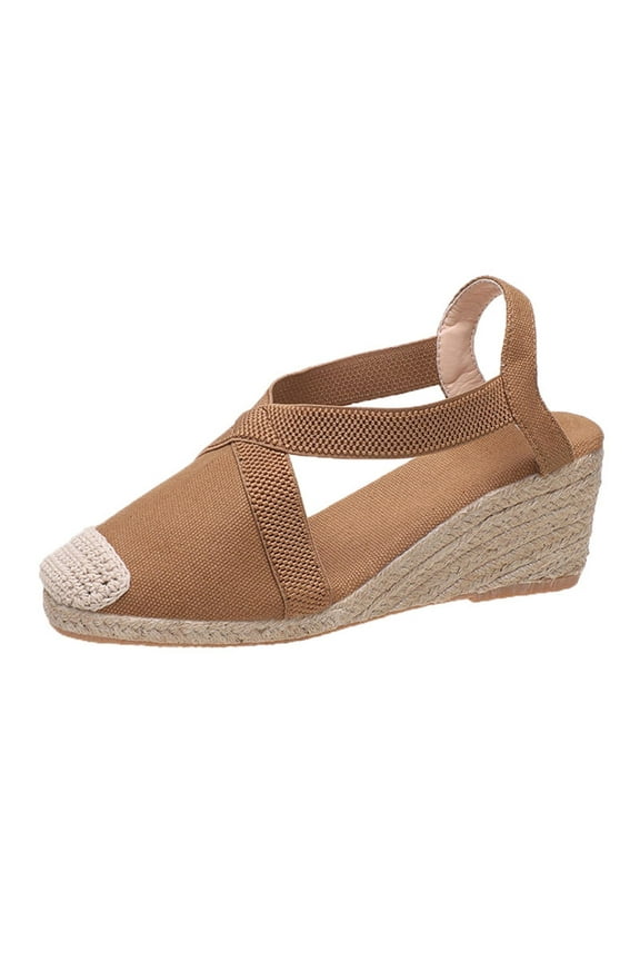 Wedge Espadrilles for Womens Dressy, Lace up Espadrilles Closed Toe Wedges Sandals Strappy Slingback Platform Heels Summer Wedges Shoes