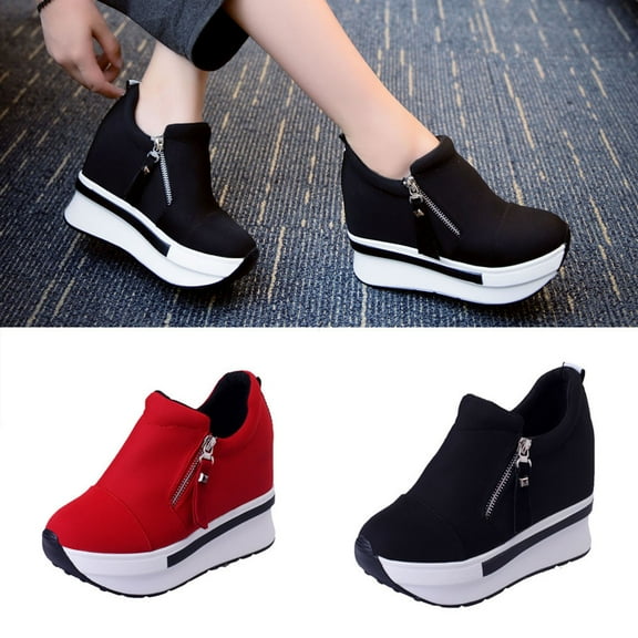 TKYCMSUAKI Women's Ankle Boots & Booties,Women Platform Wedge Sneakers Slip On Loafers Casual Dressy Walking Comfort Shoes Wide Low Top Trendy Canvas Shoes