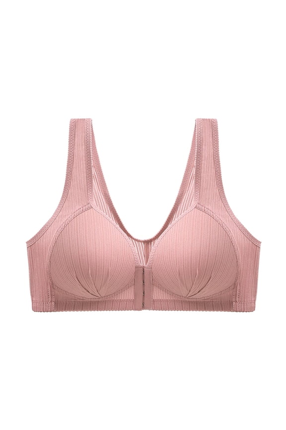 Women's Comfort Front Close Bra Push Up Full-Coverage Closure Posture Back Unpadded Wireless Minimizer Bra No Side Effects Underarm Sport Brassiere