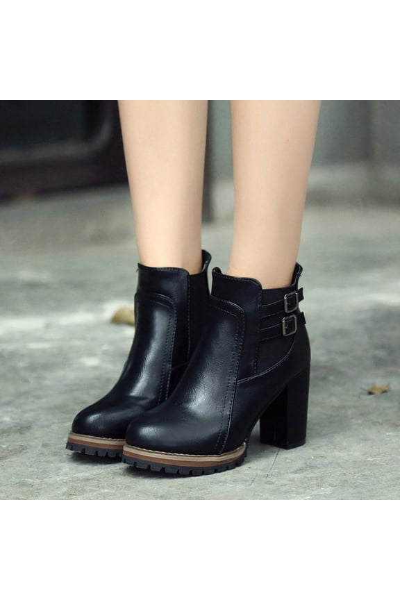 Women's Over-The-Knee Boots,Women's Chunky Heel Ankle Booties Pull On Fall Weather Winter Boots Classic Pointed Toe Side Zipper Booties