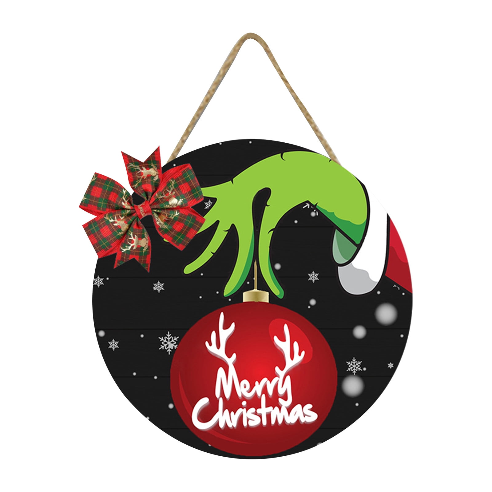 TKing Christmas Decorations, Grinch Front Door Decor, Merry Christmas