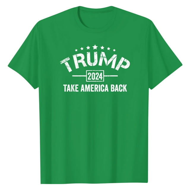 TKing Fashion Funny Donald Trump Women's Tops, Short Sleeve Crewneck Colorblock Printed Women T-Shirts, Perfect Birthday Present for Your Lovers Green M