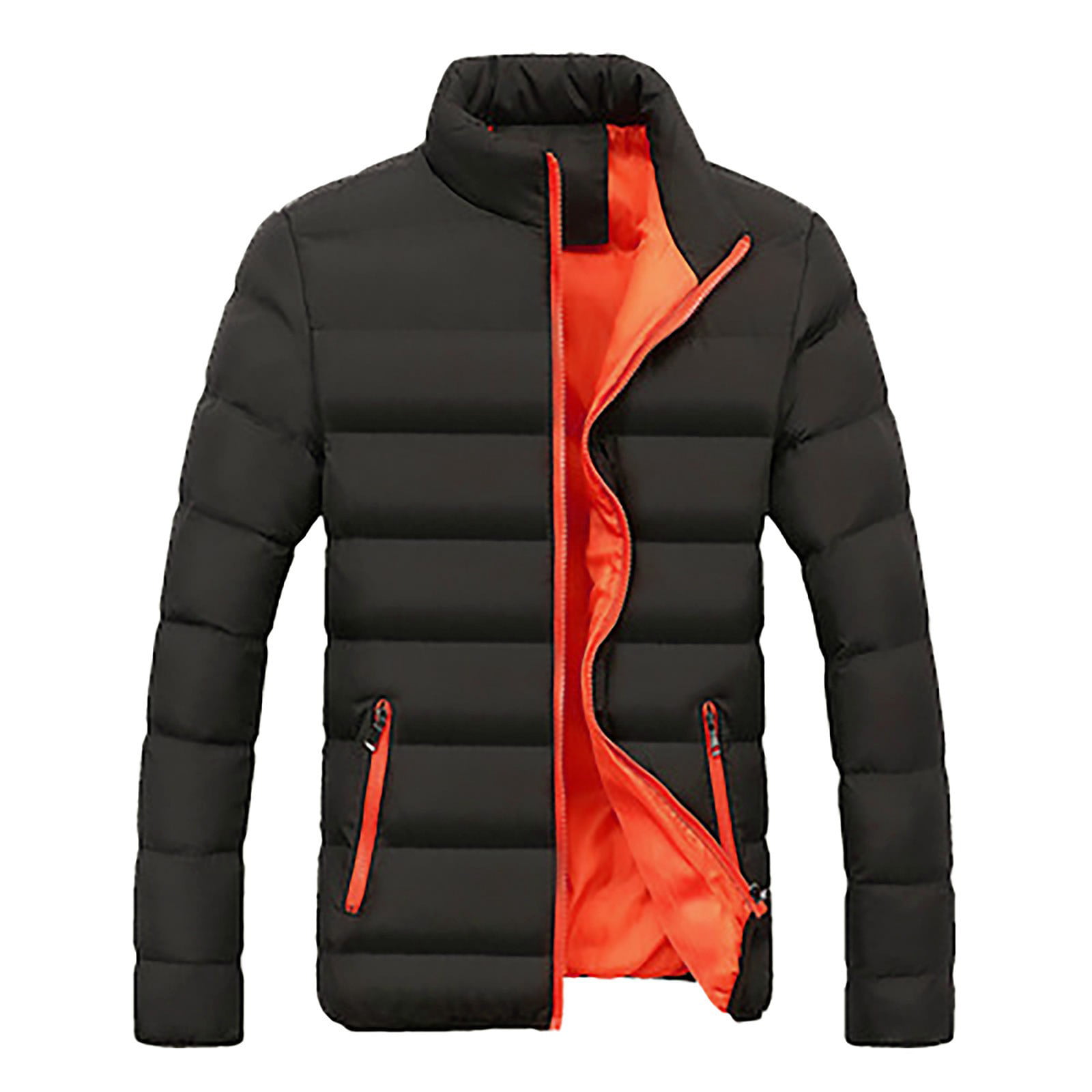 TKing Fashion Men's Fall Winter Zipper Warm Down Jacket Packable Light ...