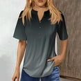 thumbnail image 1 of TKing Fashion Short Sleeve Shirts for Women Loose Fit V Neck Dressy Casual Blouses Tops Lightweight Gradient Comfy Cute T Shirts Dark Gray 3XL, 1 of 5
