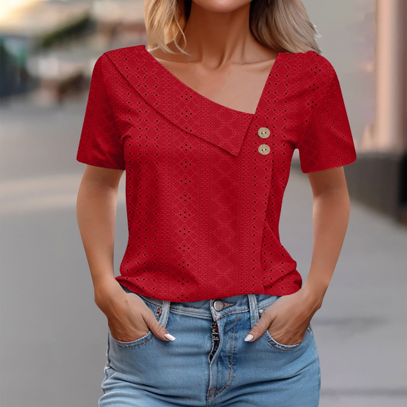 cute red blouses