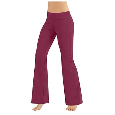 TKing Fashion Woman Pants Clearance Women's Flare Pants High Waisted Workout Leggings Stretch Non-See Through Tummy Control Bootcut Yoga Pants Red 2XL