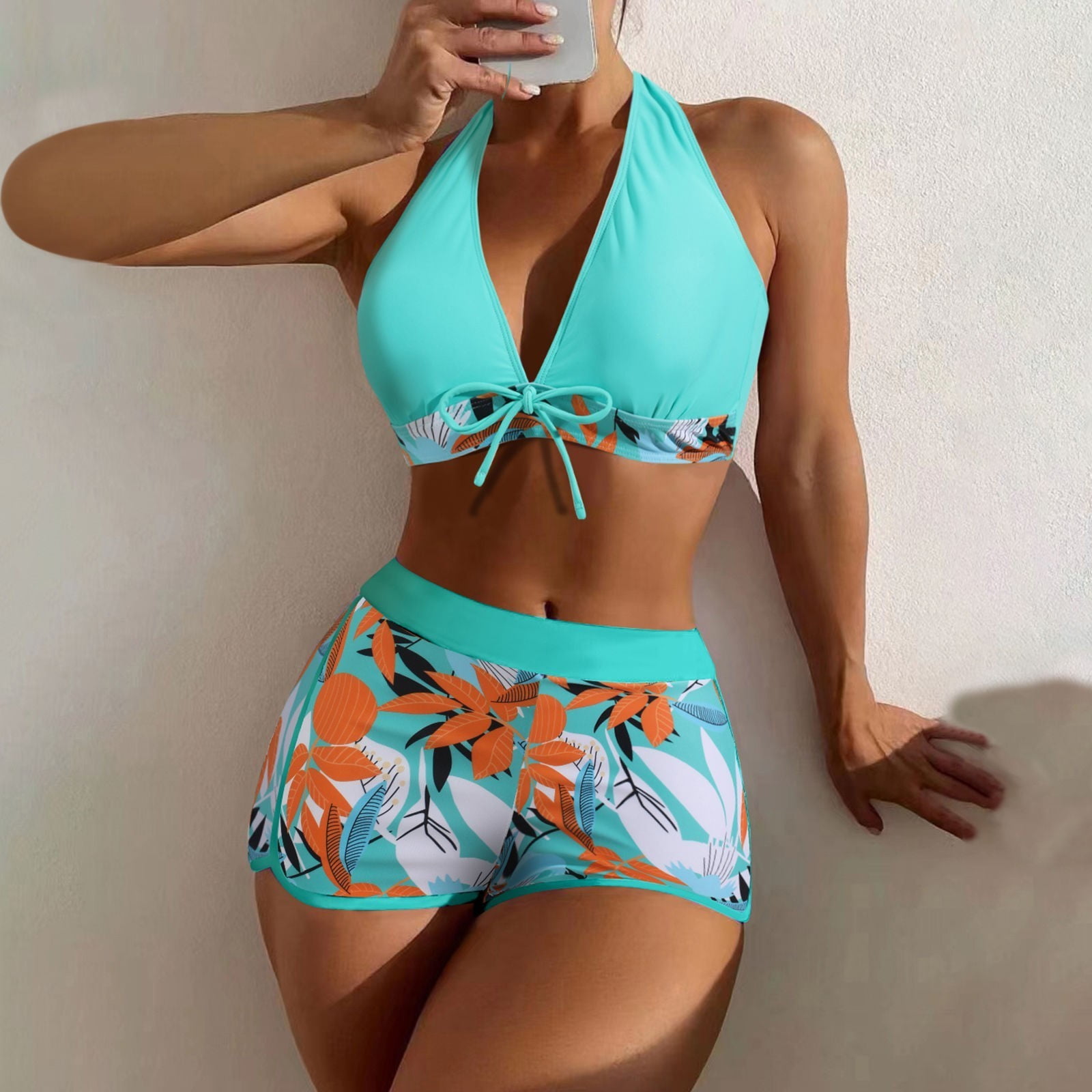TKing Fashion Women's Bikini Sets 2 Piece Tropical Print Swimsuit