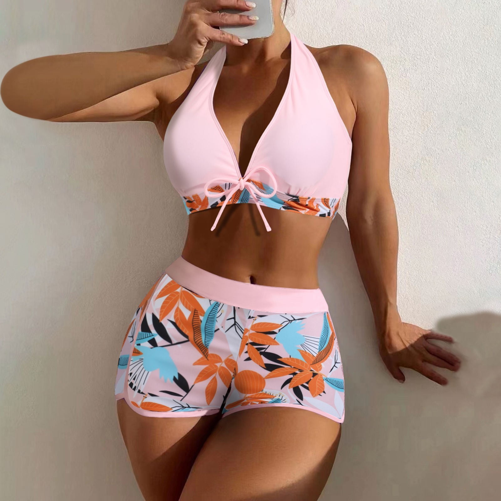 TKing Fashion Women's Bikini Sets 2 Piece Tropical Print Swimsuit