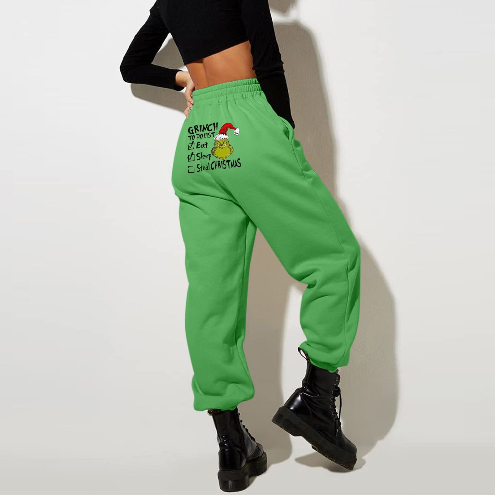 TKing Fashion Women's Green Pajama Pants Gr1nch Christmas Pajamas