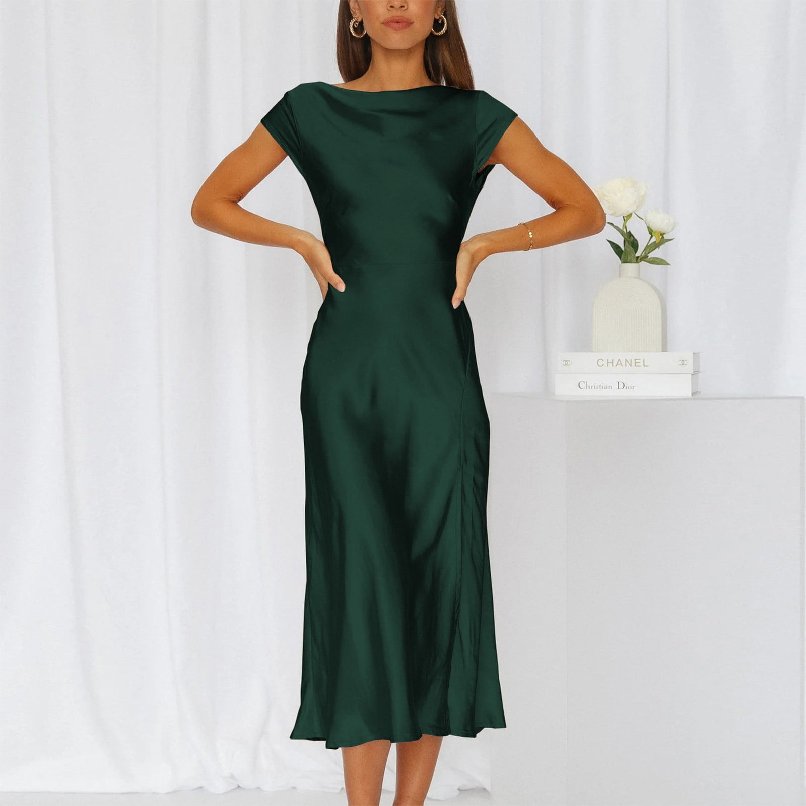 TKing Fashion Women's Summer Elegant formal Solid Color Slim Wrap
