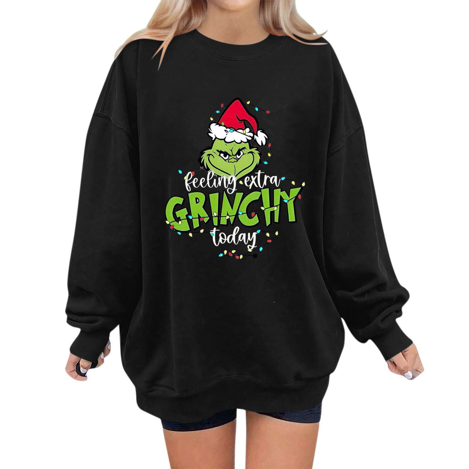 TKing Fashion Womens Christmas Tops Grinch Daily Versatile Casual ...