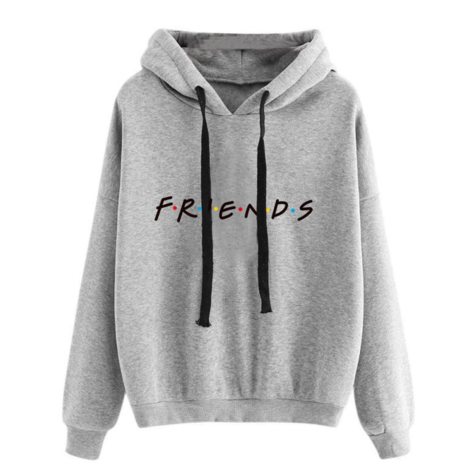 Idepet Women's Friends TV Show Letter Print Crop Top Hoodie - Soft Casual Pullover Sweatshirt