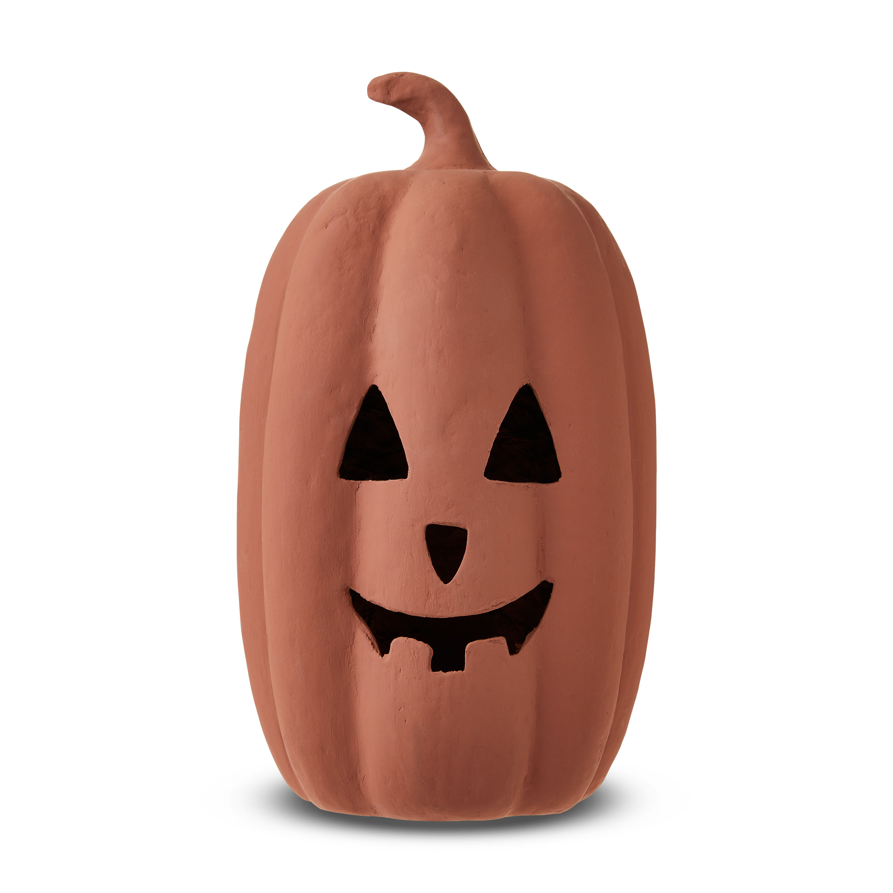 Paper Mache Pumpkin Brown Tabletop Decor, 12" Heig