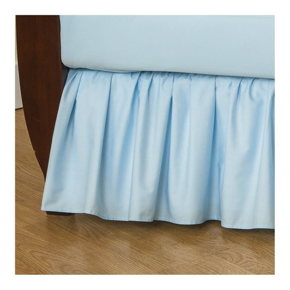 TL Care 100% Natural Cotton Percale Crib Bed Skirt, Blue, Soft Breathable, for Boys and Girls