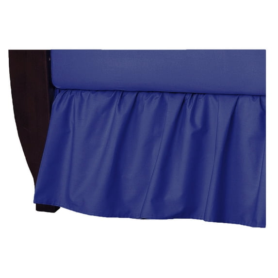 TL Care 100% Natural Cotton Percale Crib Bed Skirt, Royal, Soft Breathable, for Boys