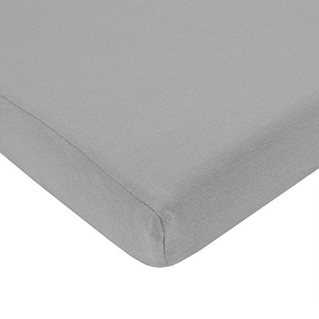 TL Care 100% Natural Cotton Value Jersey Knit Fitted Pack N Play Playard Sheet, Gray, Soft Breathable, for Boys and Girls - image 1 of 2